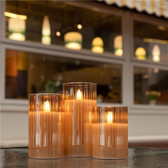 Glass LEDFlameless Candles BatteryOperated with RemoteControl,Flickering Candles - Picture 3 of 7